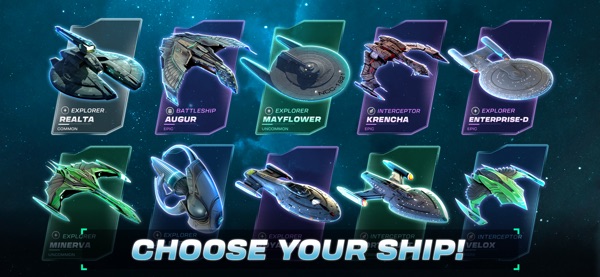 Star Trek Fleet Command official promotional screenshot showing a starship RPG-themed encounter